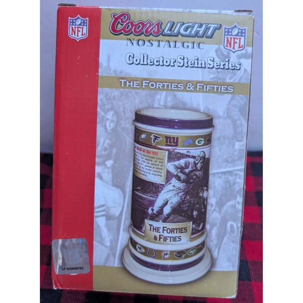 Coors Light Nostalgic Collector Beer Stein Mug NFL The Forties & Fifties NIB!